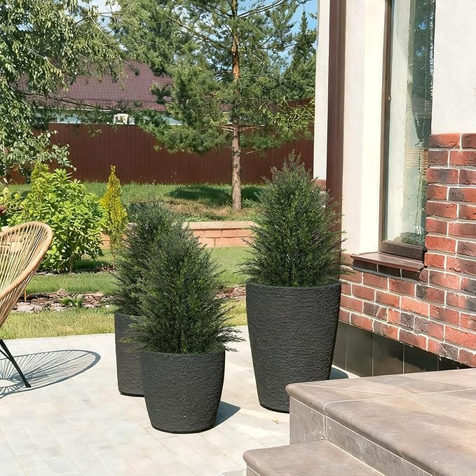 Mavis's Diary Artificial Topiary Ball Tree, Indoor Realistic Faux Boxwood Bush Potted Plants, Outdoor Fake Shrubs Cedar Evergreen Plants for Home Living Room Front Porch Decor (2, 3ft)