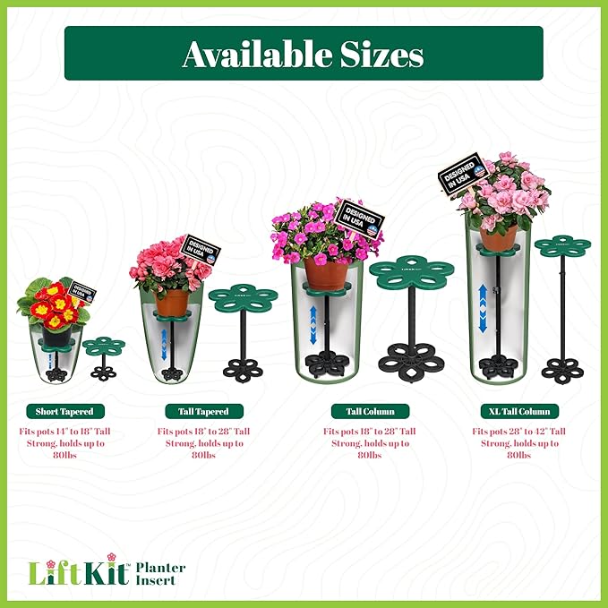 Tall Column Plant Riser Fill Bottom of Tall Flower Pots and Large Plant Containers | Indoor and Outdoor (11-17" Rise, 10" Base, 10" Top)