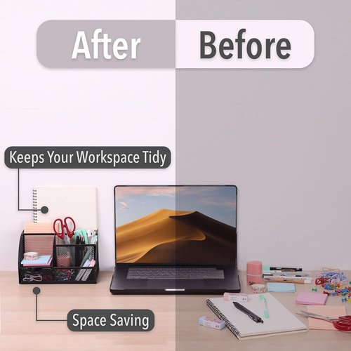 Mr. Pen - Black Mesh Desk Organizer | Stylish Pen & Pencil Holder for Clutter-Free Workspaces