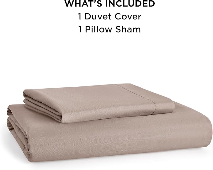Bedsure Duvet Cover Twin/Twin XL Size - Soft Double Brushed Bedding Set for Kids & Adults, Zipper Closure, 2 Pieces, Includes 1 Duvet Cover (68"x90") & 1 Pillow Sham, NO Comforter, Khaki