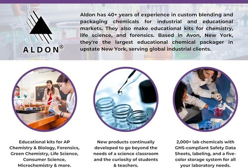 ALDON Bacteria Stain Set - 5 Microscope Slide Stains in 30mL Dropper Bottles | Methylene Blue, Carbol Fuchsin & More