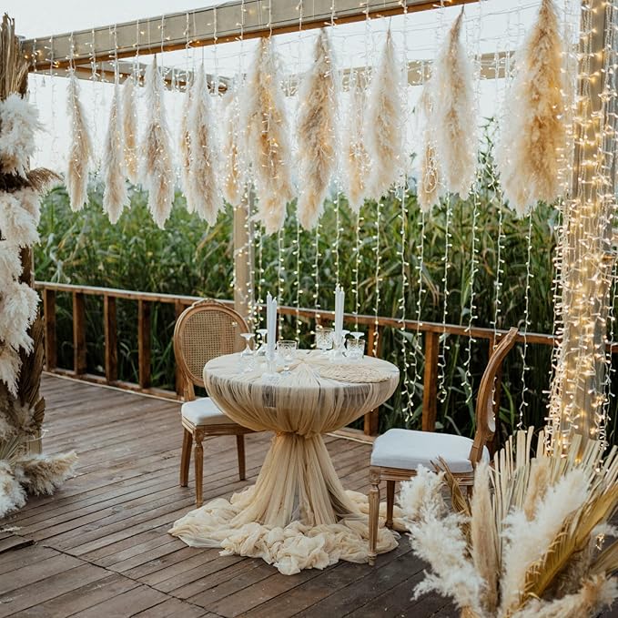40-Inch Cream Pampas Grass Decor Tall 10-Pcs XXL Size Natural Boho Plants Decor Wedding Flowers