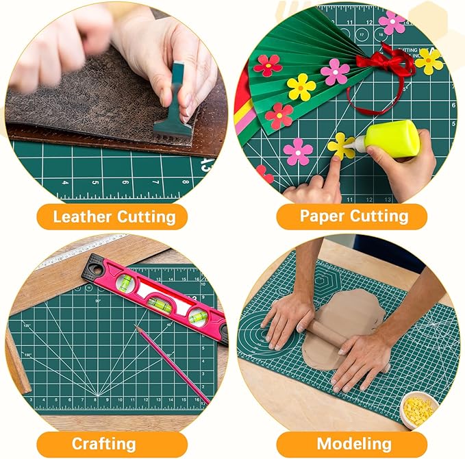 6 Pack Self Healing Cutting Mat 12" x 18" Rotary Cutting Sewing Mat Double Sided 5 Layers Craft Board for Sewing Crafts Hobby Fabric Precision Scrapbooking Project