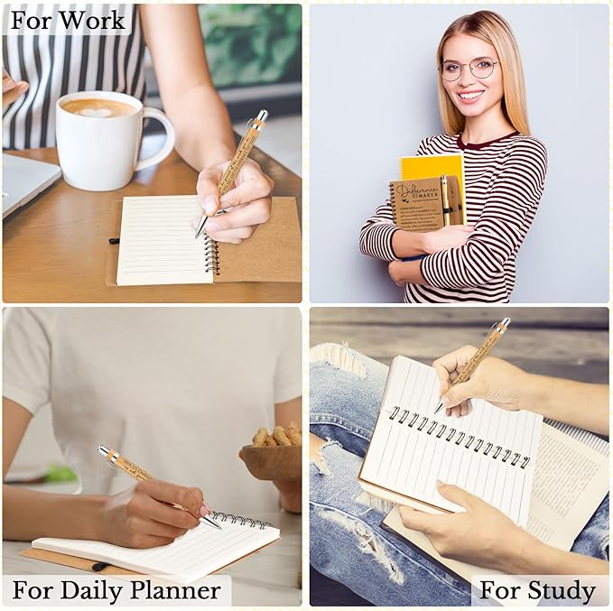 Jetec Inspirational Notebooks Bulk Spiral Notebook with Sticky Notepad Motivational Pens Valentines Day Gifts for for Employee Coworker Nurse Staff Teacher Nurse Volunteer(50 Sets,Difference Maker)