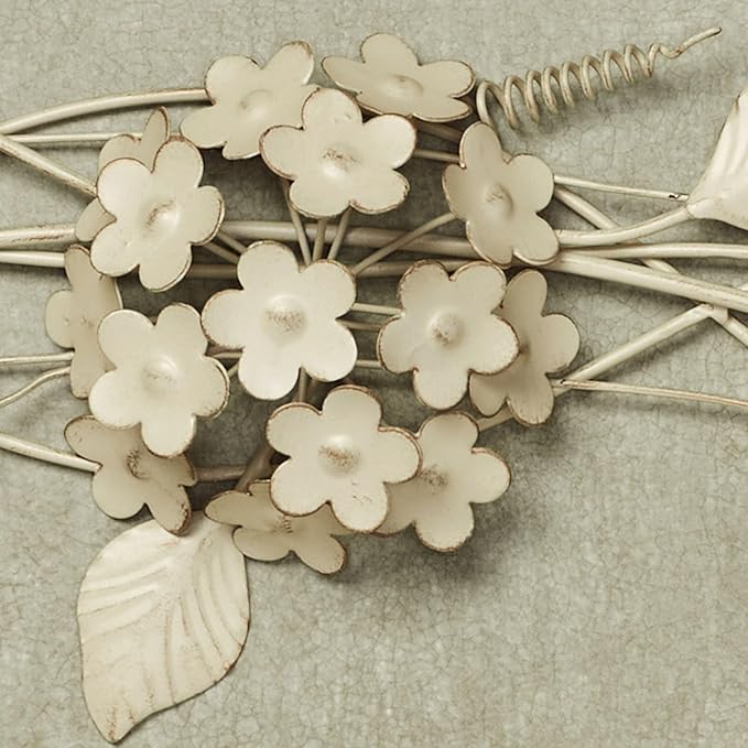 Touch of Class Creamy Gold Hydrangea Metal Wall Topper