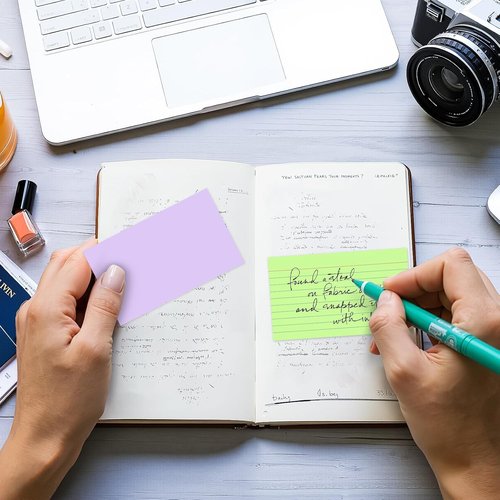 Skiennix 250 Count 3x5 Inch Colored Index Cards - Heavyweight 180gsm Flash Cards for Note Taking