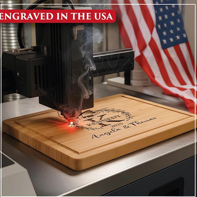 Personalized Cutting Board for Christmas, Gifts for Couples 2025, Custom Engraved with Names & Date, Unique Holiday, Bridal Shower, Anniversary & Newlyweds Present