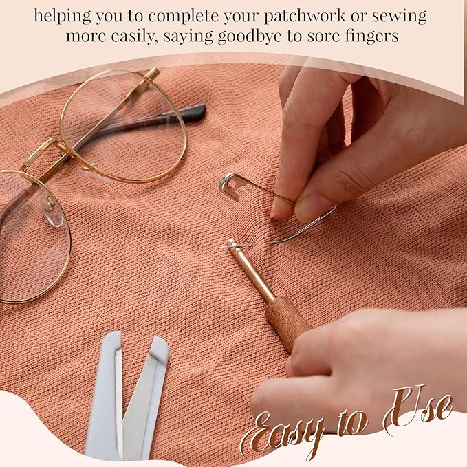 Threlaco Pin Basting Tool Set with 1 Pcs Pin Basting Tool and 100 Pcs 1.5 Inch and 2 Inch Curved Quilting Pins Bent Sewing Safety Pins Handcrafted Sewing Tools for Quilting Knitting Crafting