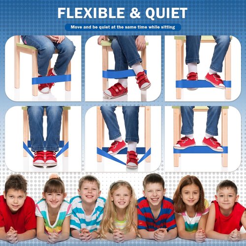 Skiennix 6 Pack Chair Bands for Kids - Fidget Relief Tools for ADHD & Autism | Enhance Focus at Home & School