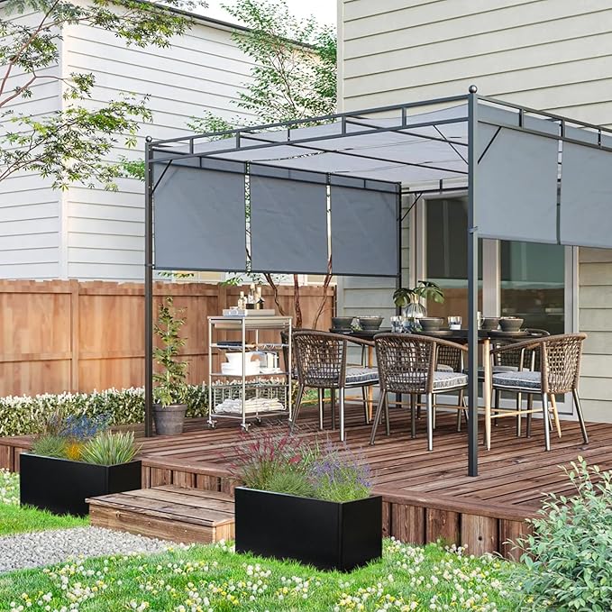 Metal Rectangular Planter Black Galvanized Steel Rectangle Indoor Planter Box Large Outdoor Planters Steel 25" L x 11" W x 13" H Commercial Residential for Patio, Yard, Garden