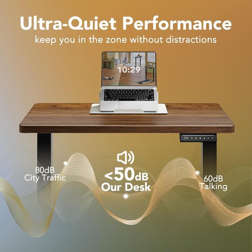 HUANUO Electric Standing Desk - Adjustable Height with 4 Memory Settings | 32" Black Walnut for Home Office
