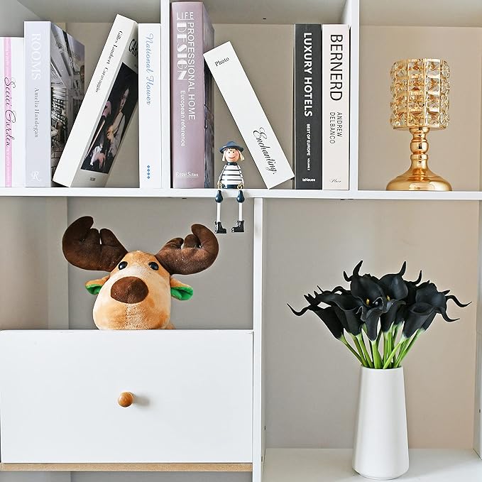 Mandy's PU Black Calla Lily Artificial Flowers 20 Stems 13.5in Faux Realistic Centerpiece for Thanksgiving and Christmas Decorations DIY Bridal Bouquet Home Décor