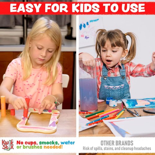 Kwik Stix Solid Tempera Paint Sticks - 24 Washable Colors | Non-Toxic & Quick Drying for Kids