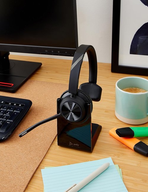 Plantronics Voyager 4310 UC Wireless Headset - Single-Ear Design with Charge Stand | Connects to PC/Mac & Cell Phones via USB-A Bluetooth Adapter