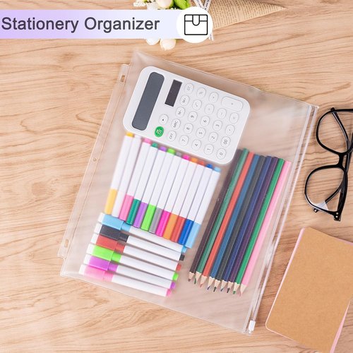 Antner 8-Pack Clear Binder Pockets - Waterproof PVC Document Organizers for 3-Ring Binders