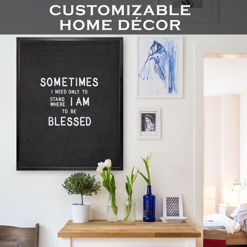 Black Felt Letter Board - 24x30 Inch Black Frame with Gold Letters | Perfect for Back to School & Menu Display