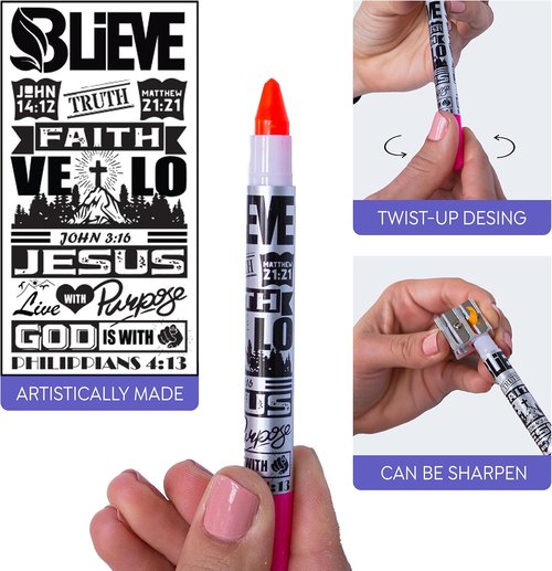 BLIEVE Highlighters & Gel Pens - No Bleed, Fast Drying, Easy Grip for Bible Journaling | Colorful Set