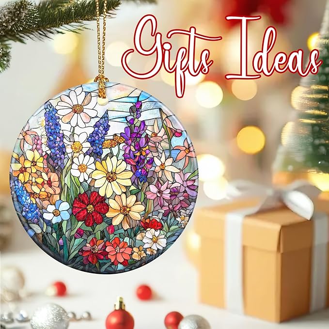 Christmas Ornaments, Flower Ornament, Christmas Tree Ornaments, Xmas Decorations, Holiday Decorations, Gifts for Flower Lovers, Holiday Party Gifts, and Xmas Gift Ideas