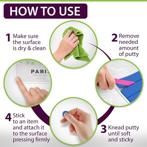 GreenFix Adhesive Mounting Putty | 2oz Blue Sticky Putty for Wall Hanging & Crafting