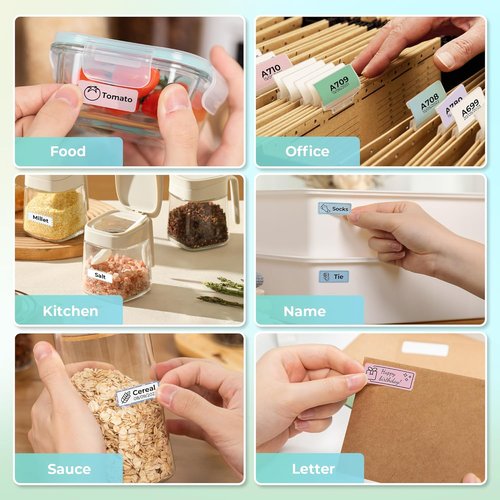 NELKO P21 Label Maker Tape - Genuine Standard Laminated Office Labeling | 14x40mm, 180 Labels/Roll, White