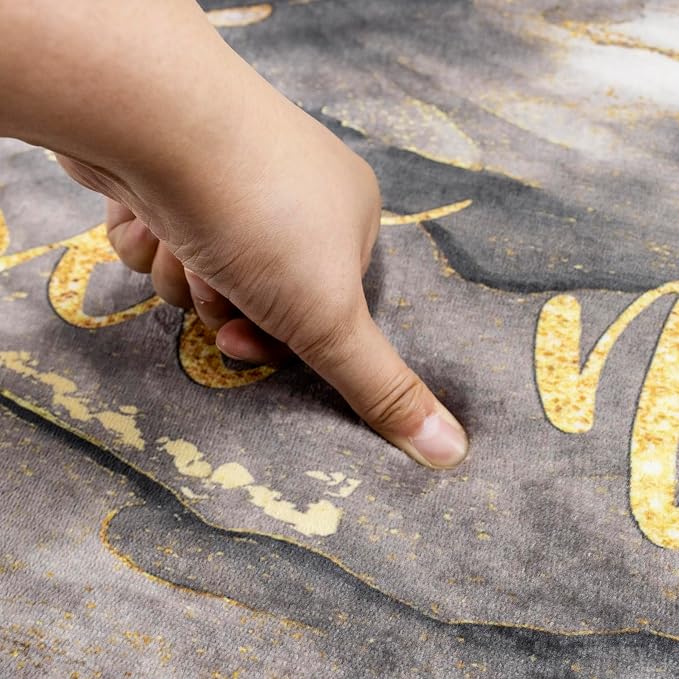 LB Black and Gold Marble Bathroom Rug Funny Quote Get Naked Non Slip Bath Mat Abstract Geometric Art Doormat Memory Foam Super Absorbent Floor Mats,24x16 Inch