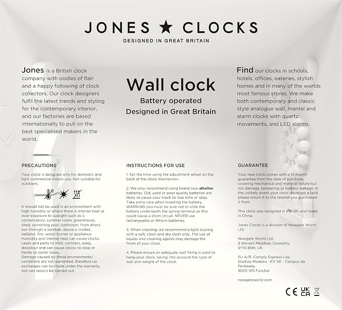 JONES CLOCKS® Box Wall Clock | Retro Square | 10 inch | Orange | Easy to Read Numbers | Perfect Kitchen or Office Clock