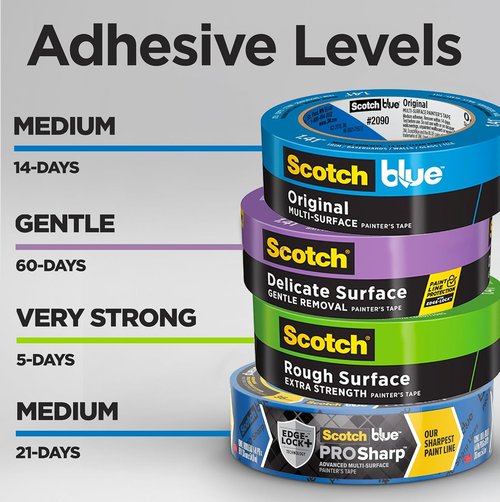 ScotchBlue™ Painter's Tape - 1" x 60 Yd for Clean Edges and Easy Application