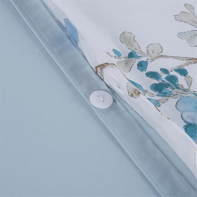 Brandream Duvet Cover King Size Floral Beddding Set Vintage Style Tree Blossom Birds with 100% Egyptian Cotton Quilt Comforter Cover Set(King,Blue)