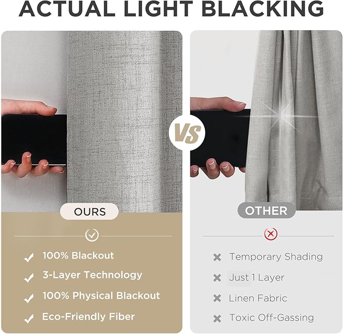 Joydeco Greyish White Blackout Room Divider Curtains, Extra Wide Sliding Door Drapes Living Room Curtains, 1 Panel 100W x 84L Inch Patio Door Drapes for Room Privacy