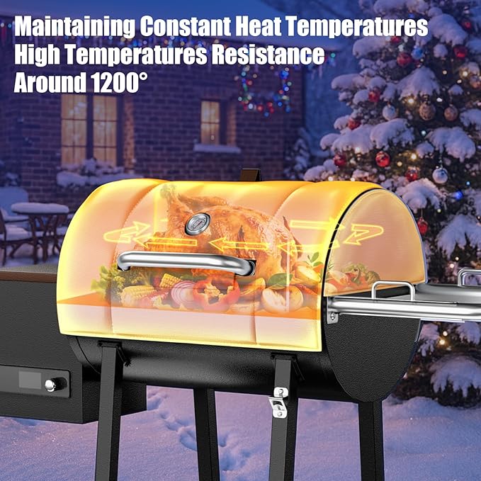 Grill Thermal Insulated Blanket for Pit Boss PB440D2 Wood Pellet Grill, 440 Series fits Pit Boss Mahogany 440 Deluxe 440FB1 Wood Pellet Grill Smoker Insulation Blanket for Winter Cooking