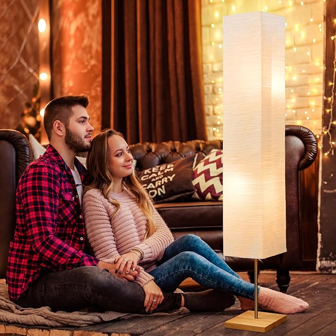GyroVu 65" Floor Lamp for Living Room, Color Temperature Adjustable Standing Lamp for Bedroom, Corner Floor Lamp for Office& Living Room Tall lamp for Home Decor(Bulbs Included)