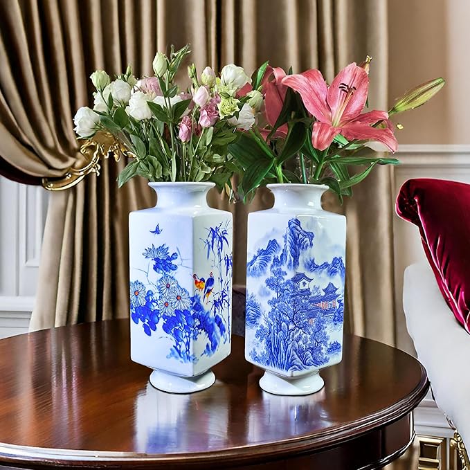 MTME Porcelain Figurines, Jingdezhen Decorative Flower vase, Home Decor, Wedding Gifts, Aesthetic Sculpture Home décor (Mountain)
