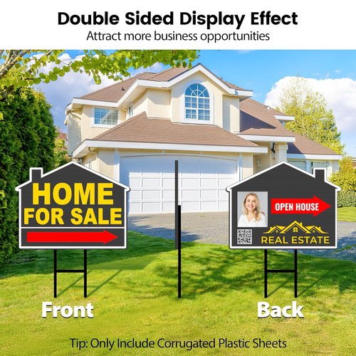 Coroplast | 8-Pack Plastic Poster Board - Waterproof 24" x 36" Blank Sheets for Yard Signs, Crafts, Black