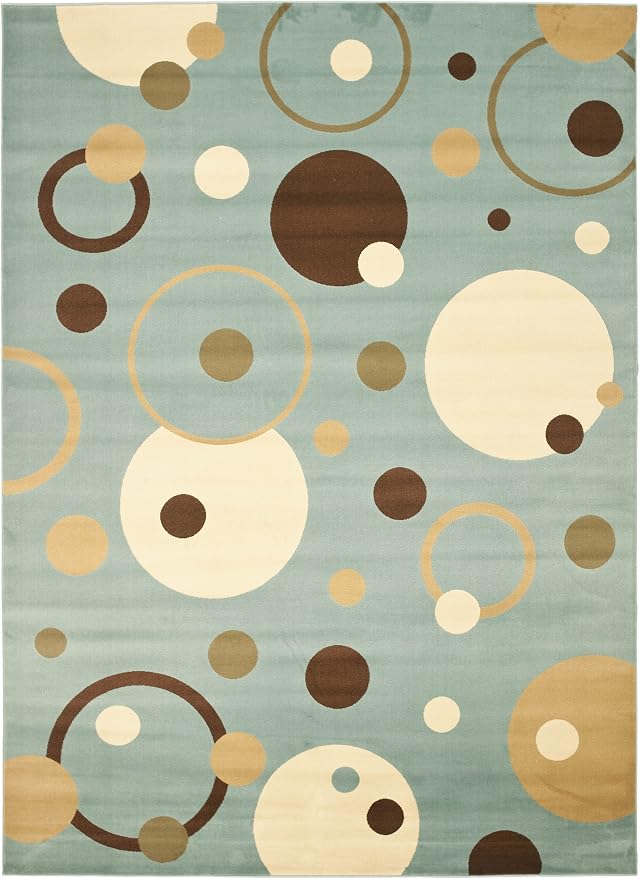 SAFAVIEH Porcello Collection Area Rug - 8' x 11'2", Blue & Multi, Mid-Century Modern Abstract Design, Non-Shedding & Easy Care, Ideal for High Traffic Areas in Living Room, Bedroom (PRL6851-6591)