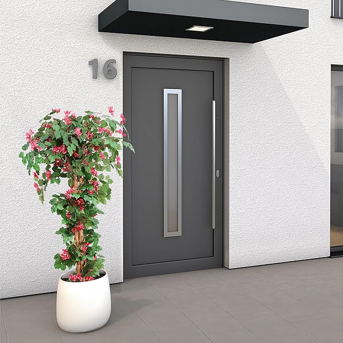 Damomo 5FT Bougainvillea Artificial Tree with Flowers, Fake Bougainvillea Tall Trees, Faux Blooming Tree in Plastic Pot for Indoor Front Porch Decor or Outdoor Home Office, 1 PCS(59 inch)