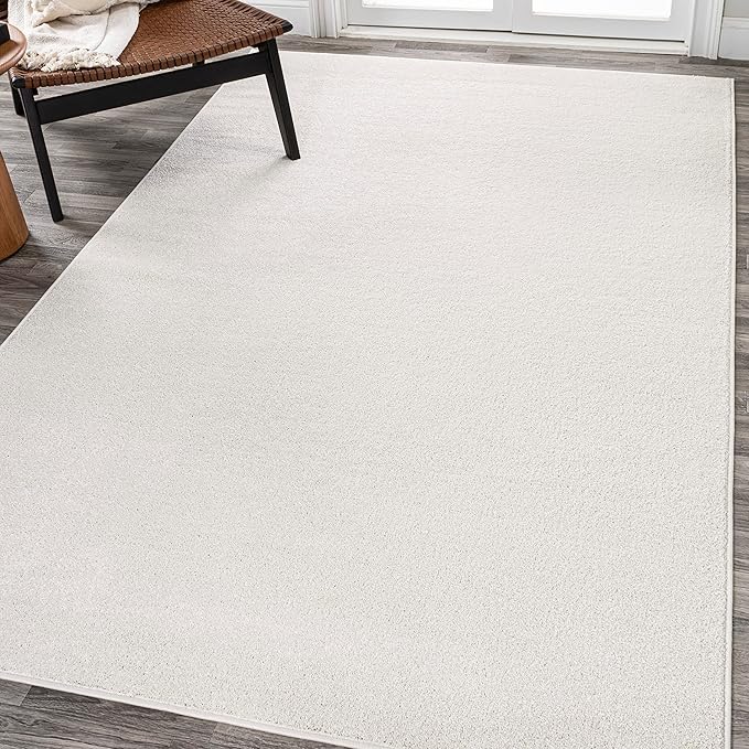 JONATHAN Y Haze Solid Low-Pile Cream Indoor Area Rug 12x15, Coastal,Bohemian,Minimalist,Classic, Easy-Cleaning for Living Room,Bedroom,Kitchen,Pet Friendly,Non-Shedding (SEU100T-15)