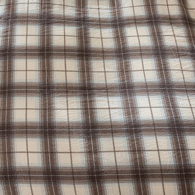 Queen Comforter Set Plaid 3 Pieces Soft Crinkle Gauze Fabric Plaid Bedding, Vintage Style Checkered Gingham Comforter Set for All Seasons Luxury Warmth Comfy Breathable with 2 Pillowcases