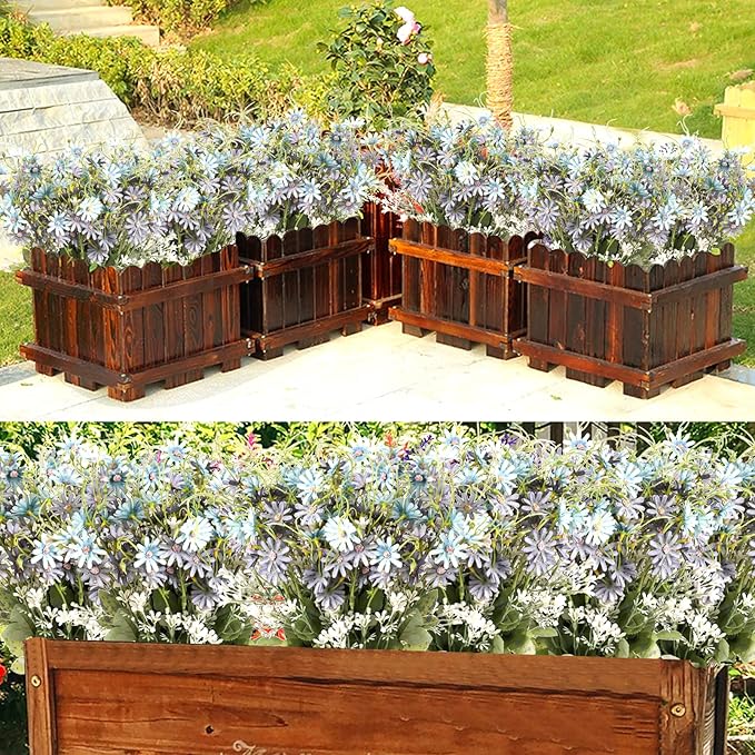 Artificial Flowers Wildflowers Silk Daisy Spring Fake Daisies Decoration Summer UV Resistant Colorful Mixed Bundles Faux Greenery Outdoor Plant Stem Filler for Home Decor Indoor Floral Arrangements
