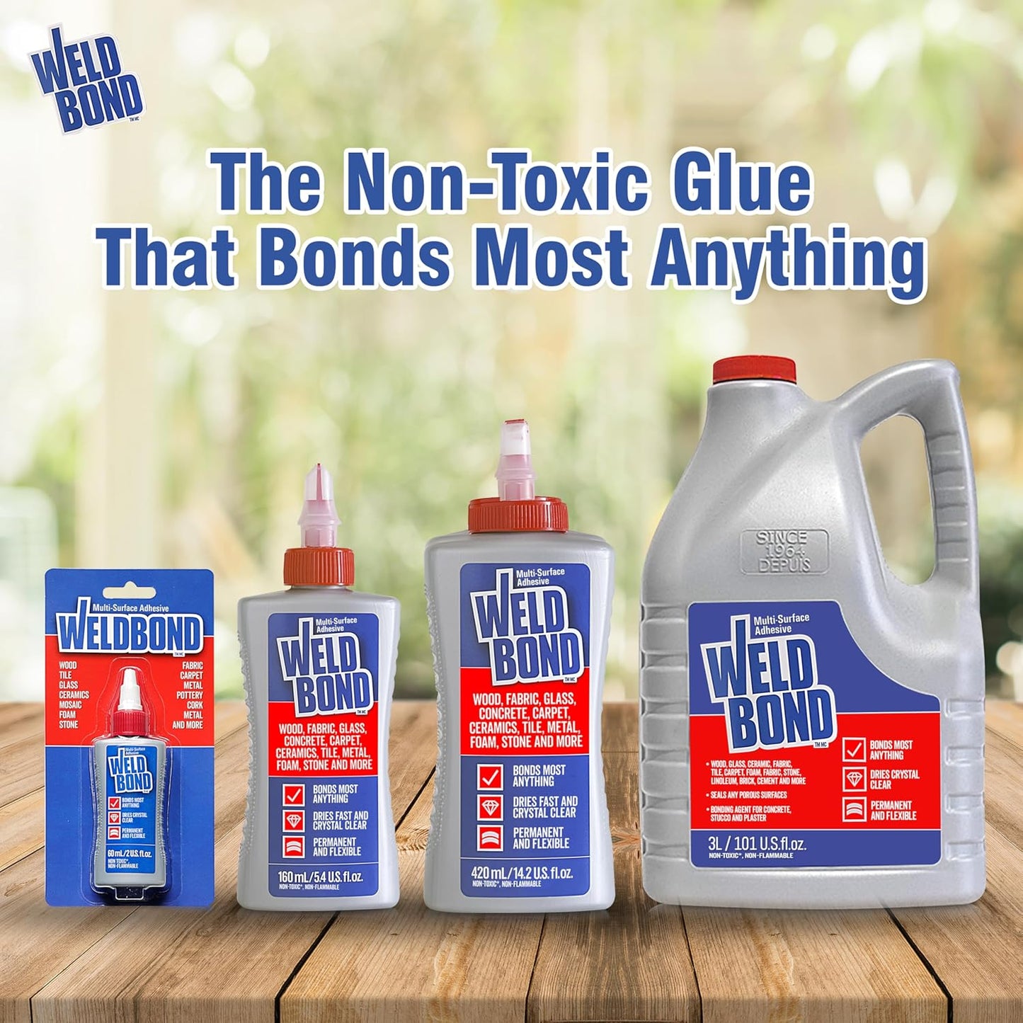 Weldbond Multi-Surface Strong Glue - Fast Drying Heavy Duty Adhesive for Wood, Tile, Glass & More - 5.4oz (160ml)