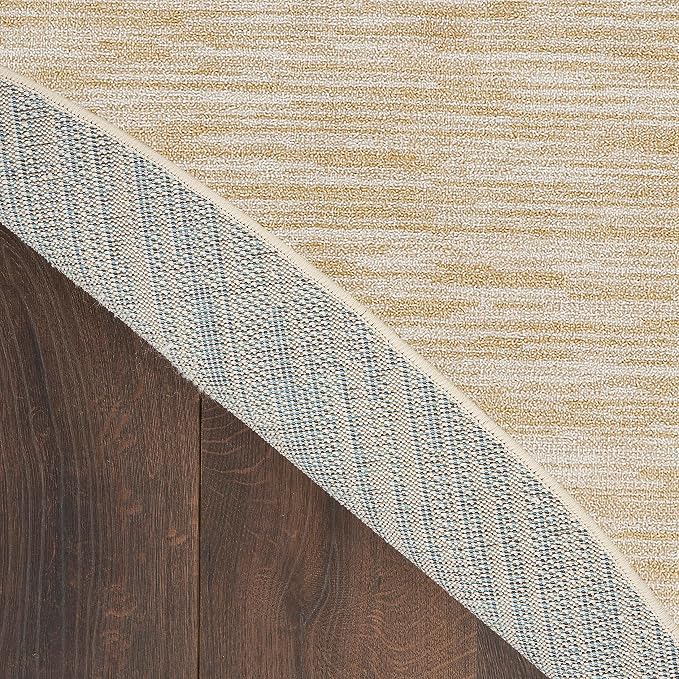 Nourison Home Nourison Essentials Ivory Gold 4' x Round Area Rug - Easy Clean, Non Shedding, Bed Room, Living Room, Dining Room, Kitchen (4' x Round)