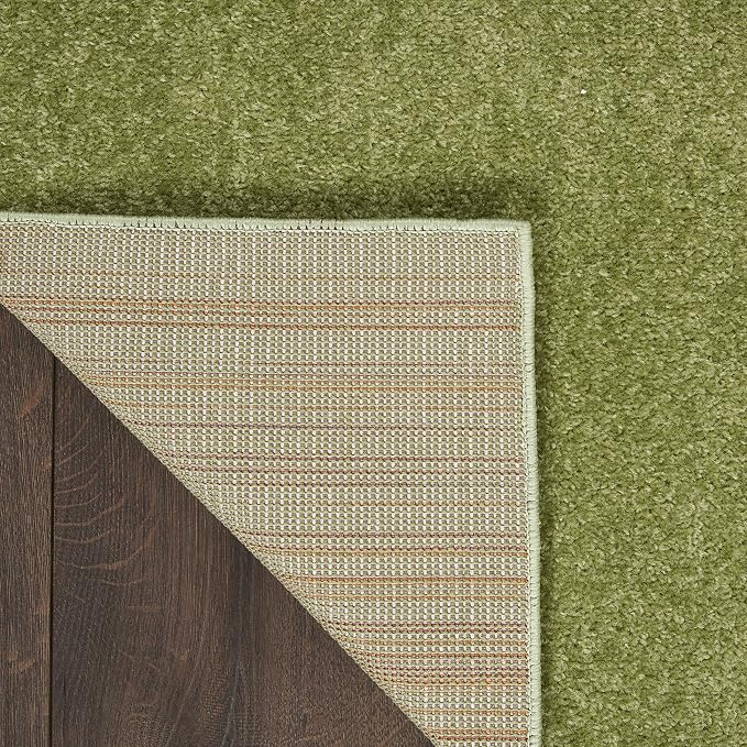 Nourison Home Nourison Essentials Green 2'2" x 20' Area Rug - Easy Clean, Non Shedding, Bed Room, Living Room, Dining Room, Kitchen (20' Runner)