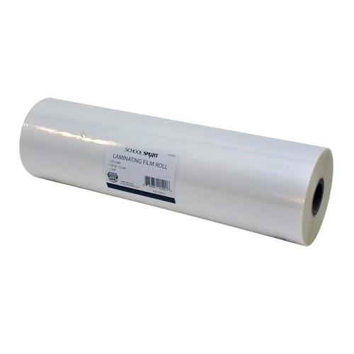 School Smart Laminating Film Roll, 12 Inches x 500 Feet, 1.5 mil Thick,1 core, High Gloss