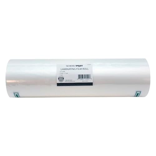School Smart Laminating Film Roll, 12 Inches x 500 Feet, 1.5 mil Thick,1 core, High Gloss
