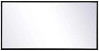 Elegant Decor Monet Home Office Decorative Rectangle Framed Wall Mirror, 28" L x 14" H - Black