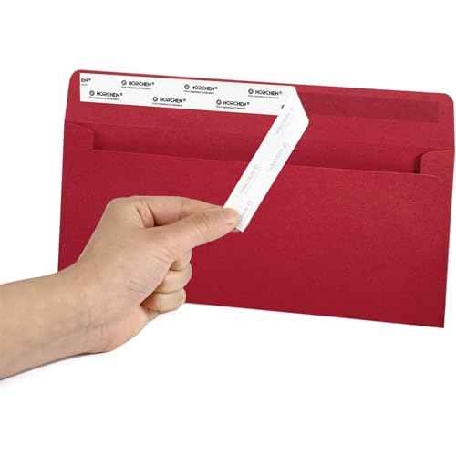 Red #10 Envelopes 100 Count Self Seal Envelopes Red for Business,Invitations Windowless Business Envelopes,Horchen