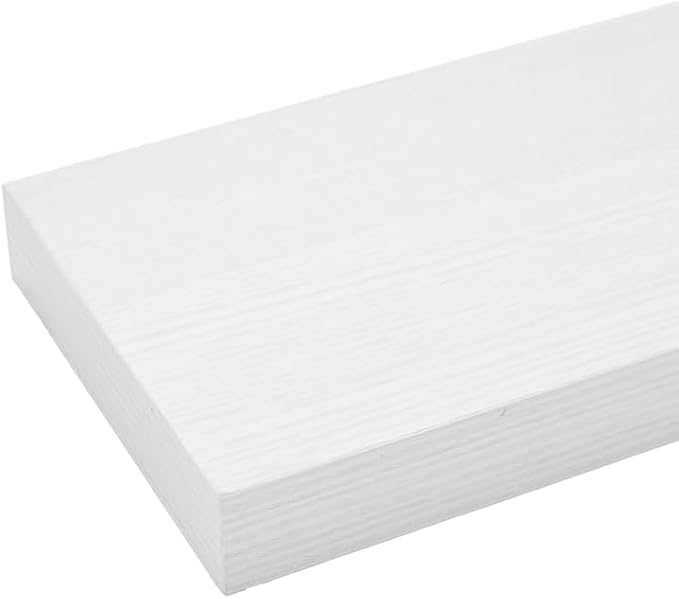 Floating Shelves for Wall, Bathroom Shelves Over Toilet, Wall Shelves & Book Shelf for Room, Hanging Shelf, Modern Wooden Mounted Floating Shelves, 36x7x1.5 in (White, Set of 2)