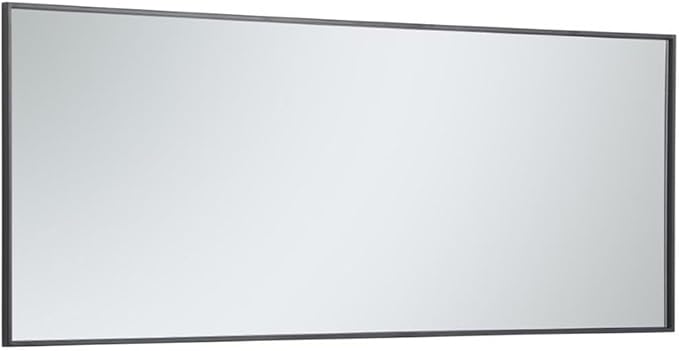 Elegant Decor Eternity 60" x 24" Contemporary Metal Frame Mirror in Black