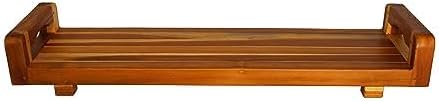 EcoDecors, 29 inch, with LiftAid Handles, Bath Tray for Tub, Bath Tub Tray Wood, Bathtub Table, Caddy for Bathtub in Natural Teak