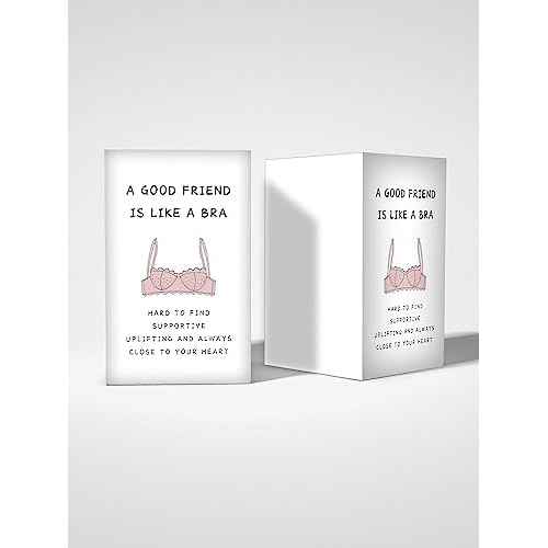 Funny Birthday Card for Women, BBF, Sister, 'A Good Friend Is Like A Bra' Friendship Card for Bridesmaid