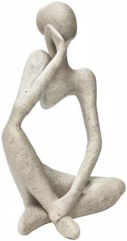 prosfalt Sandstone Resin Thinker Style Abstract Sculpture Statue Collectible Figurines Home Office Bookshelf Desktop Decor(Sandstone - Left Reverie)